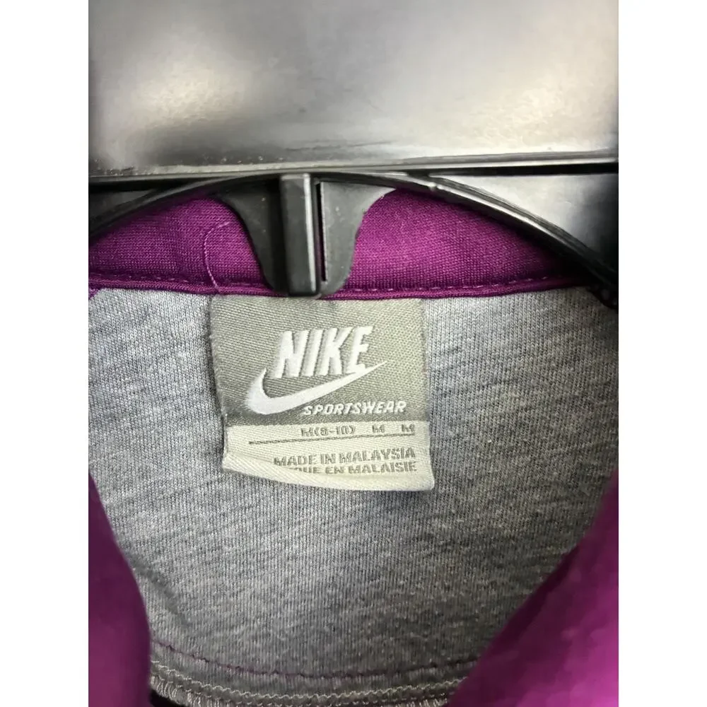 Nike sportswear girls full zip up jacket size M plum purple Athletic